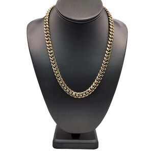 10k Yellow Gold Hollow Cuban Chain Necklace 18"